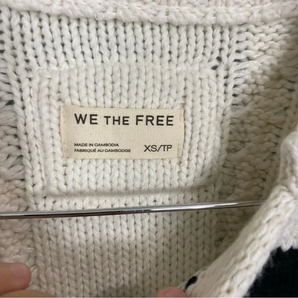 Free People We The Free 87 Pullover Cream Sweater Knit XS‎ - Picture 3 of 7